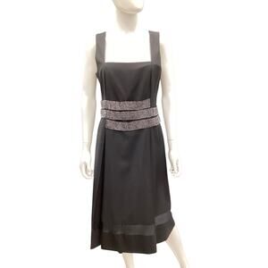 Tory Burch Women’s Dress Size 10 Sleeveless Wool Blend Decorative Waist Black